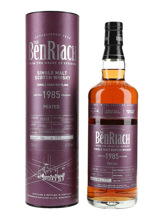 Benriach 1985 Peated 29 Year Old Single Bourbon Barrel Whisky 700ml